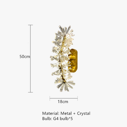 Lustre LED rond en cristal clair avec fil métallique doré réglable — LZ4N7Q2