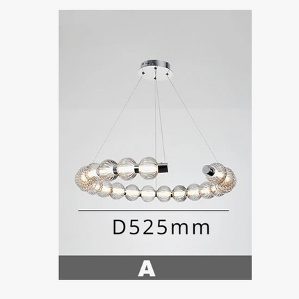 Lustre LED de luxe chromé style collier de perles — LZ4XJ9