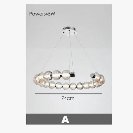 Lustre LED de luxe chromé style collier de perles — LZ4XJ9