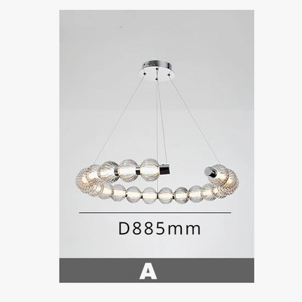 Lustre LED de luxe chromé style collier de perles — LZ4XJ9