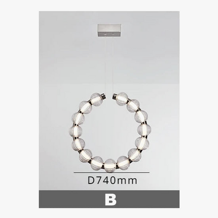 Lustre LED de luxe chromé style collier de perles — LZ4XJ9