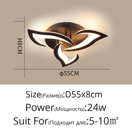 Plafonnier LED en acrylique à pétales en forme de fleur — LZ4X9T1