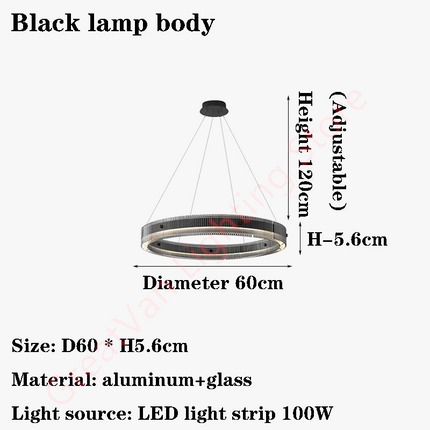 Lustre LED anneau design nordique italien moderne — LZ4X9P