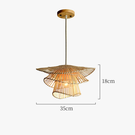 Lustre LED créatif en bambou et rotin pour décoration intérieure — LZ4P7X
