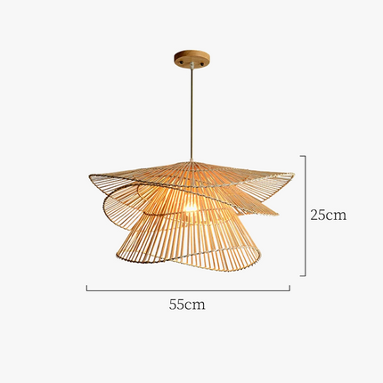 Lustre LED créatif en bambou et rotin pour décoration intérieure — LZ4P7X