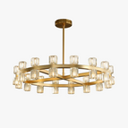 Diamètre B 60 cm / Cadre argenté / Lumière chaude
