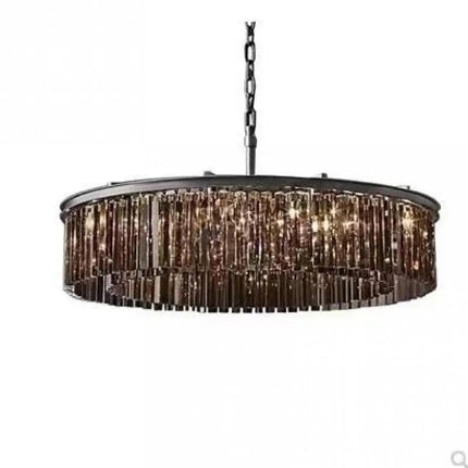 Lustre LED rétro américain en métal avec chaîne et cristal — LZ4X9P