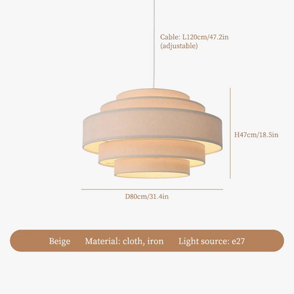 Lustre LED en tissu style wabi sabi pour intérieur — LZ4X9P2Q
