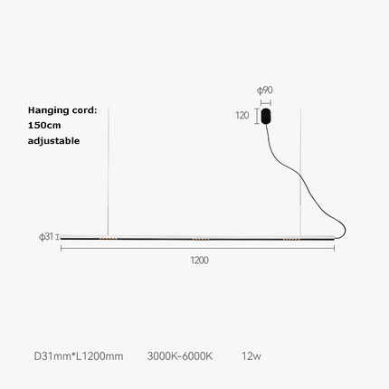 Lustre LED à intensité variable tendance 2024 — LZ7XQ2
