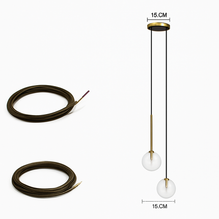 Lustre LED boule en verre noir pour intérieur hall et salle à manger — LZ4X9P