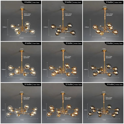 lustre led moderne 10 globes