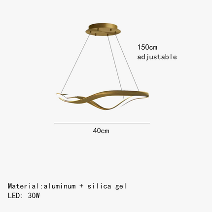 Lustre LED moderne en aluminium anneau irrégulier réglable — LZ4X9P2