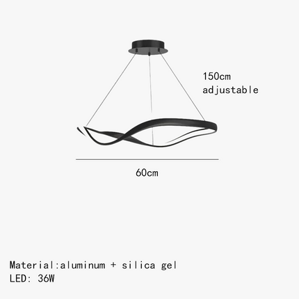 Lustre LED moderne en aluminium anneau irrégulier réglable — LZ4X9P2
