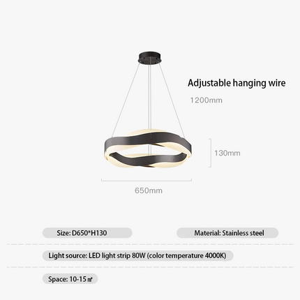 Lustre LED moderne à anneaux brossés en cristal — LZ4P7XQ