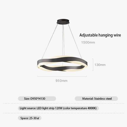 Lustre LED moderne à anneaux brossés en cristal — LZ4P7XQ