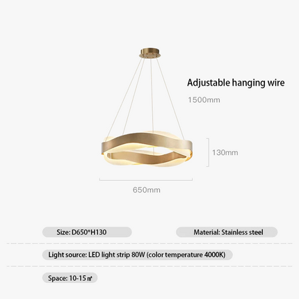Lustre LED moderne à anneaux brossés en cristal — LZ4P7XQ