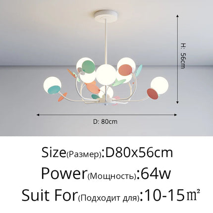 Lustre LED moderne nordique effet étoilé macaron créatif — LZ4X9J