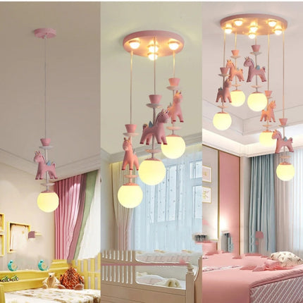 Lustre LED moderne carrousel style princesse pour enfants — LZ4XJ9