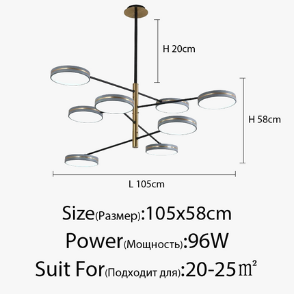 Lustre LED moderne tube vertical pour éclairage intérieur — LZ4X9T