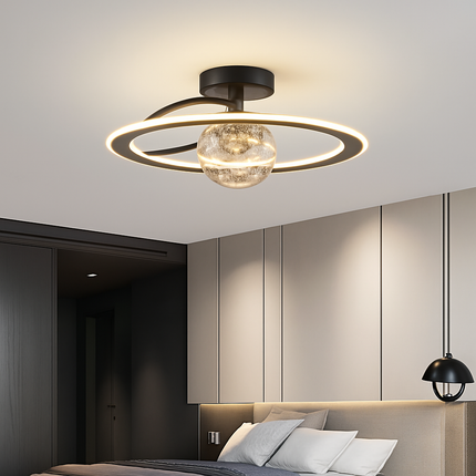 Lustre LED moderne de luxe avec boules en verre doré — LZ4X9P