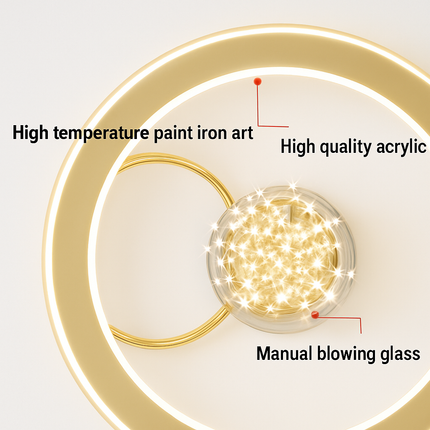 Lustre LED moderne de luxe avec boules en verre doré — LZ4X9P