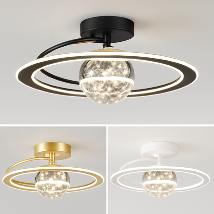 Lustre LED moderne de luxe avec boules en verre doré — LZ4X9P
