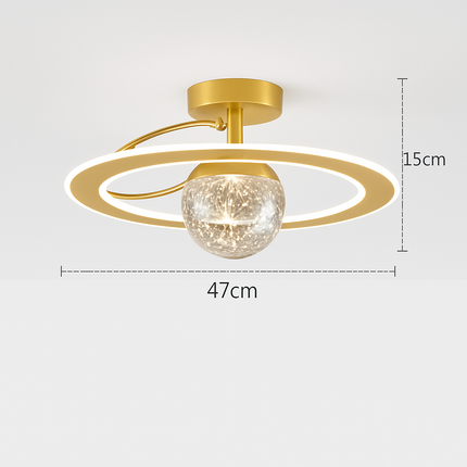 Lustre LED moderne de luxe avec boules en verre doré — LZ4X9P