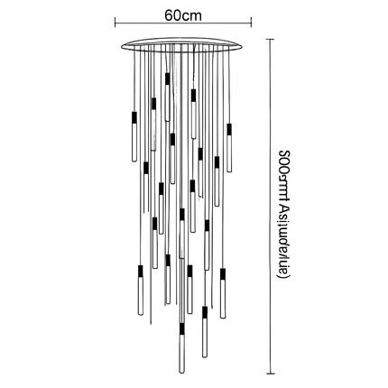 Lustre LED moderne de luxe pour décoration duplex et restaurant — LZ4X9T2
