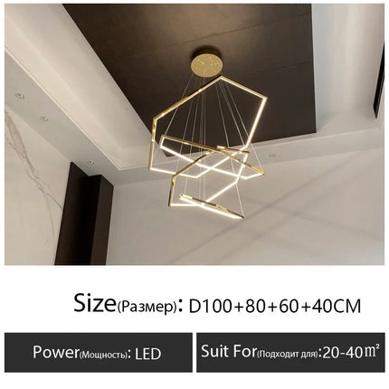 Lustre LED intérieur en acier inoxydable au design moderne — LZ4P9X