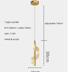 1 lumière D15cm / Corps de lampe noir / Blanc chaud