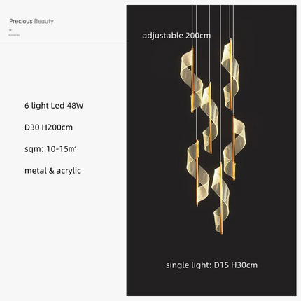 Lustre LED moderne en acrylique pour escaliers en colimaçon — LZ4X9P2
