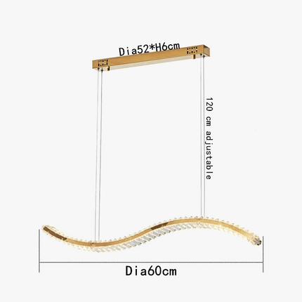 Lustre LED moderne en cristal de luxe forme S — LZ4X9J