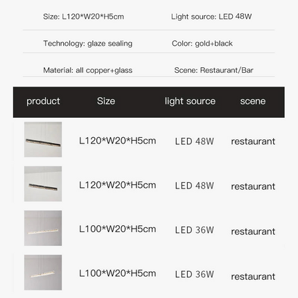 Lustre LED moderne en cuivre noir pour intérieur élégant — LZ4X9T2