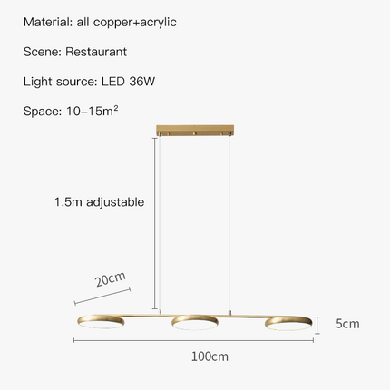 Lustre LED moderne en cuivre noir pour intérieur élégant — LZ4X9T2