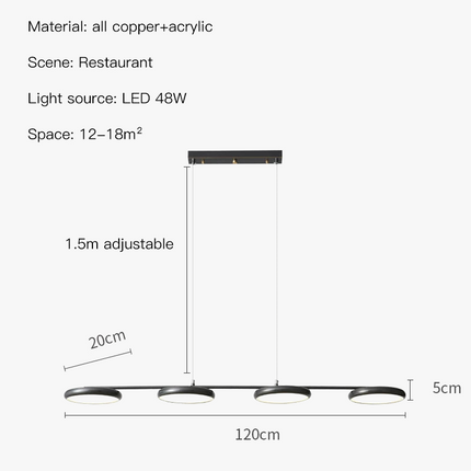 Lustre LED moderne en cuivre noir pour intérieur élégant — LZ4X9T2