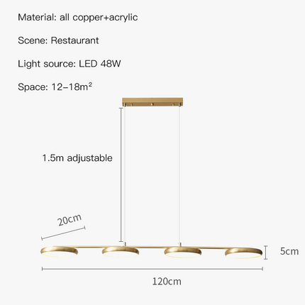 Lustre LED moderne en cuivre noir pour intérieur élégant — LZ4X9T2