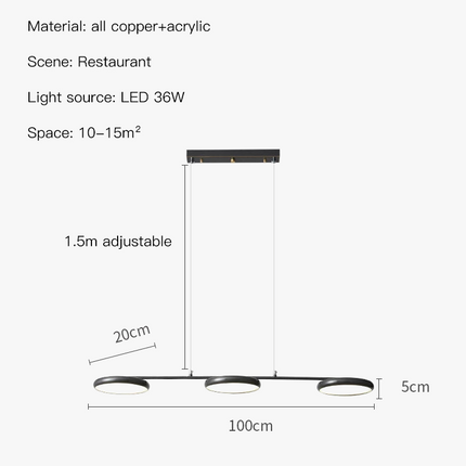 Lustre LED moderne en cuivre noir pour intérieur élégant — LZ4X9T2