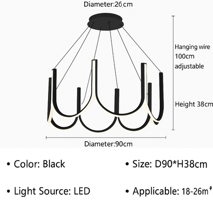 Lustre LED moderne en forme de U pour décoration intérieure — LZ4X9T2