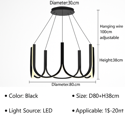 Lustre LED moderne en forme de U pour décoration intérieure — LZ4X9T2
