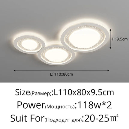 Lustre LED moderne galets style gypsophile avec protection des yeux — LZ4X9T1