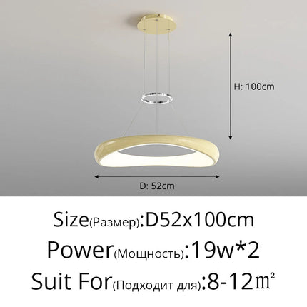 Lustre LED suspension anneau simple style nordique pour restaurant et bar — LZ4F9Q2