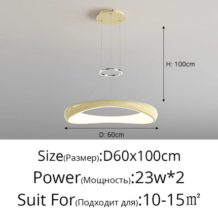 Lustre LED suspension anneau simple style nordique pour restaurant et bar — LZ4F9Q2