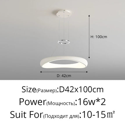 Lustre LED suspension anneau simple style nordique pour restaurant et bar — LZ4F9Q2