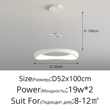 Lustre LED suspension anneau simple style nordique pour restaurant et bar — LZ4F9Q2
