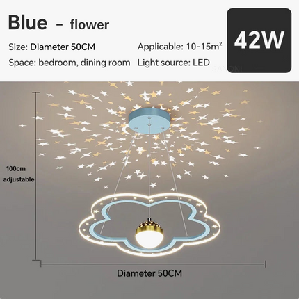 Lustre LED moderne nuage et fleur effet ciel étoilé intérieur — LZ4X9P2Q