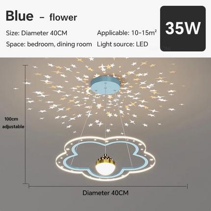 Lustre LED moderne nuage et fleur effet ciel étoilé intérieur — LZ4X9P2Q