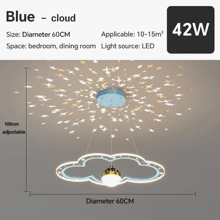 Lustre LED moderne nuage et fleur effet ciel étoilé intérieur — LZ4X9P2Q