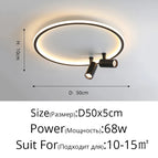 Rond 40cm noir / Blanc froid, pas de télécommande