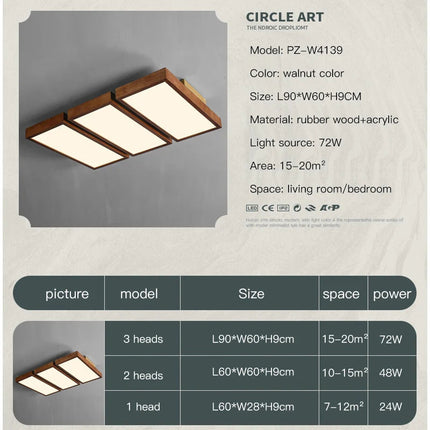 Lustre LED moderne en bois pour intérieur design — LZ4N7Q2