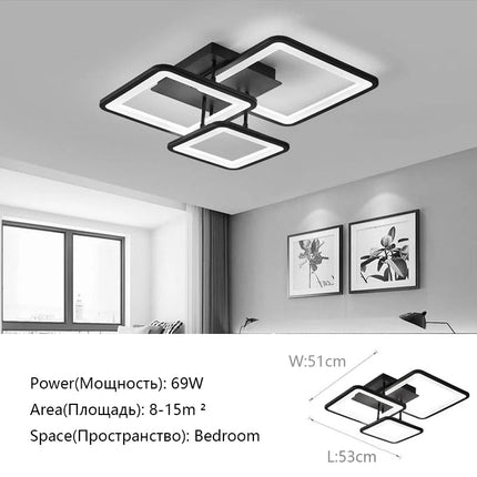 Plafonnier LED moderne noir pour éclairage intérieur — LZ4X9P